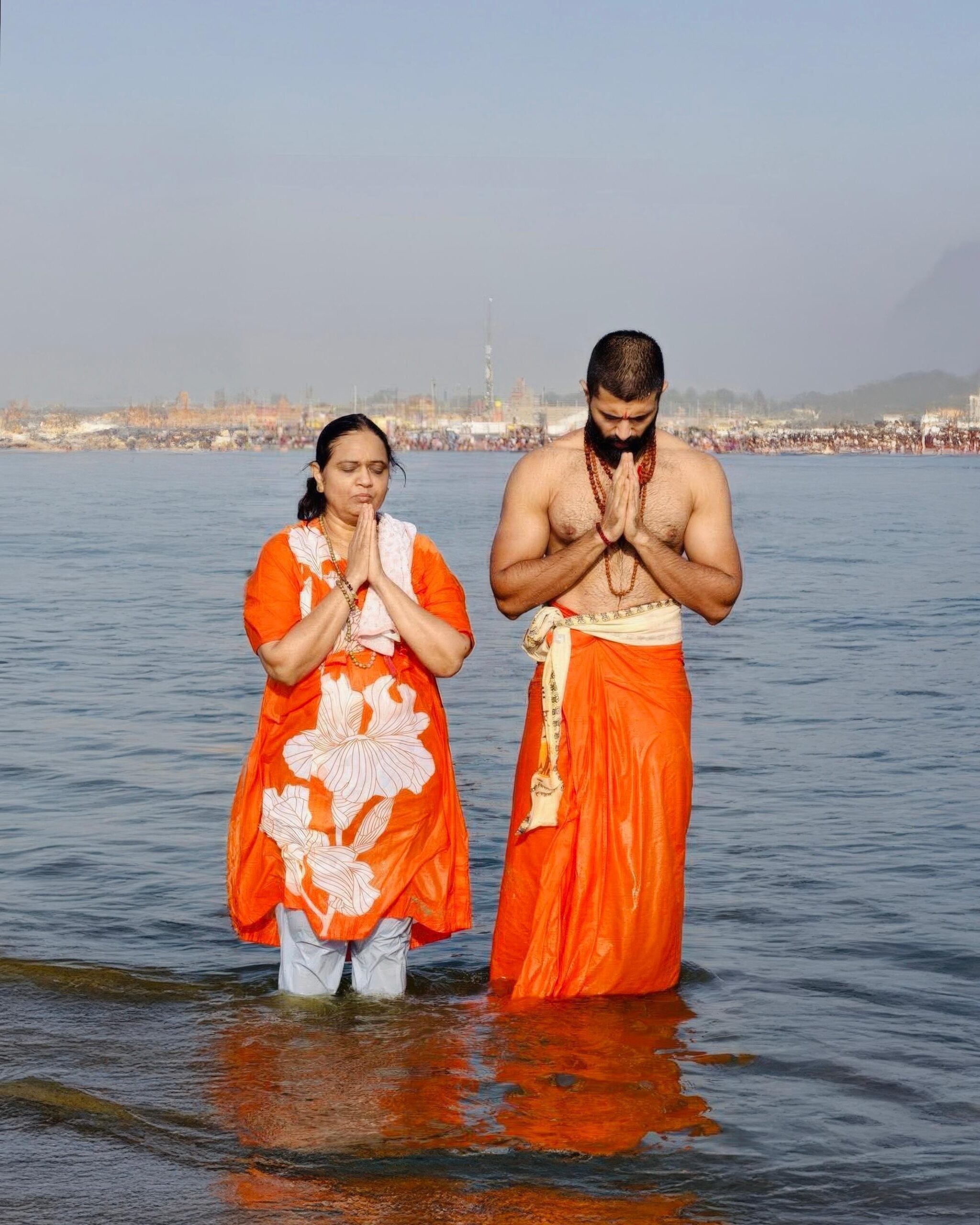 Vijay Deverakonda at Maha Kumbh with mother Madhavi