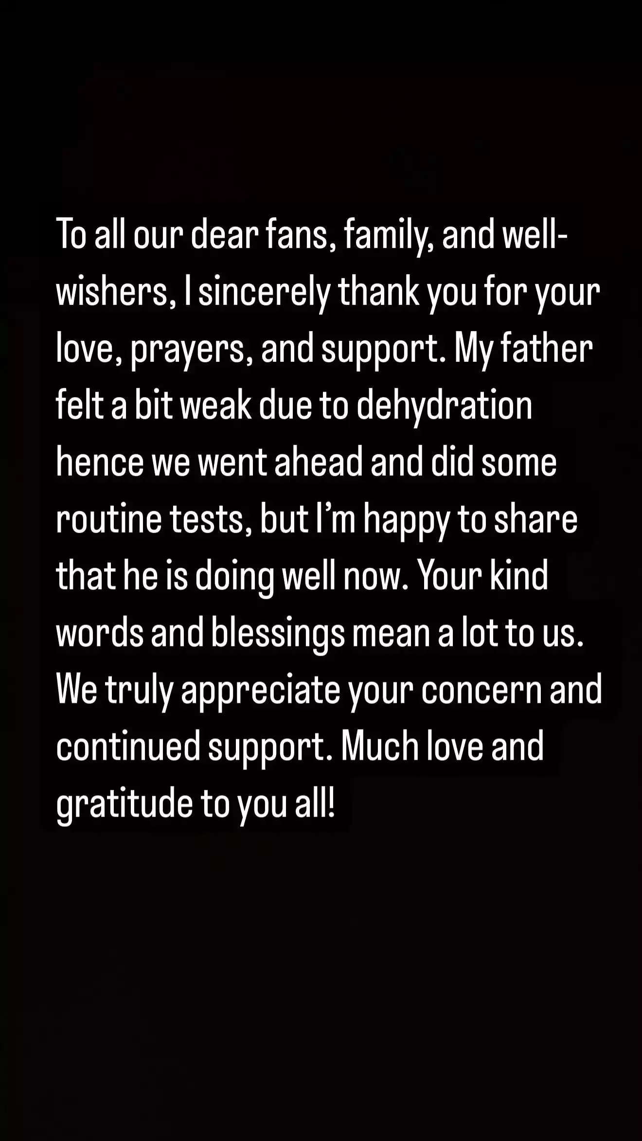 AR Rahman Son Shares Health Update