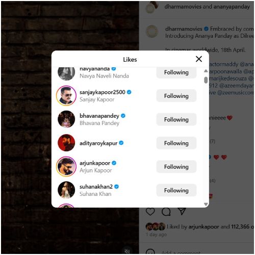 Aditya Roy Kapur Liked Instagram Post Of Ananya Panday's New Look AS Dilreet Gill in Kesari - Chapter 2