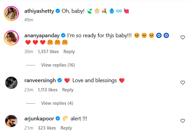 Celebs congratulate Athiya Shetty after she shares maternity shoot pics
