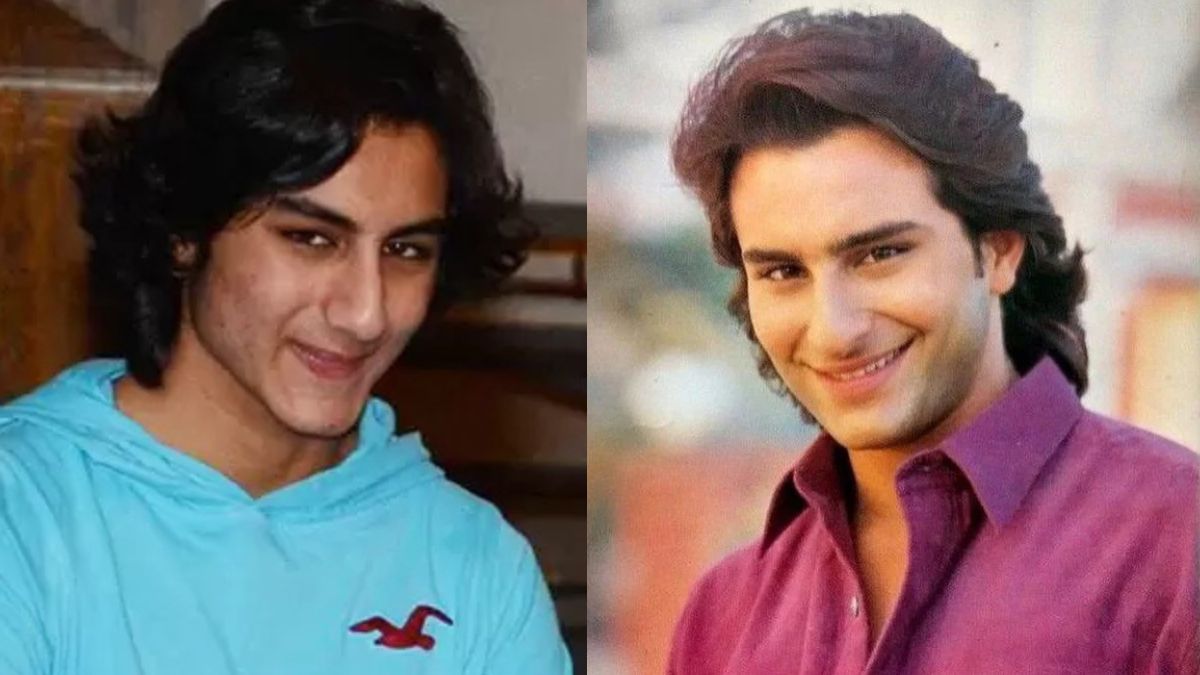 Ibrahim Ali Khan & Saif Ali Khan Same Hairstyle