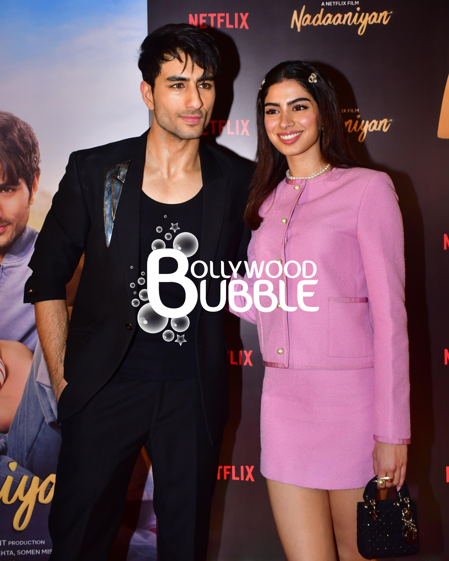 Ibrahim Ali Khan and Khushi Kapoor at Nadaaniyan screening