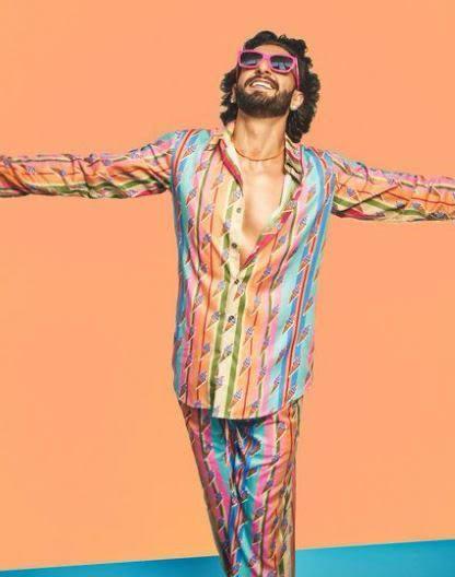 Ranveer In A Rainbow Shirt