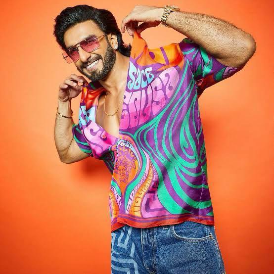Ranveer Singh In A Vibrant Rainbow Shirt.
