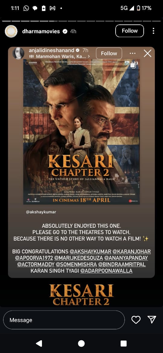 Anjali Anand On Kesari 2