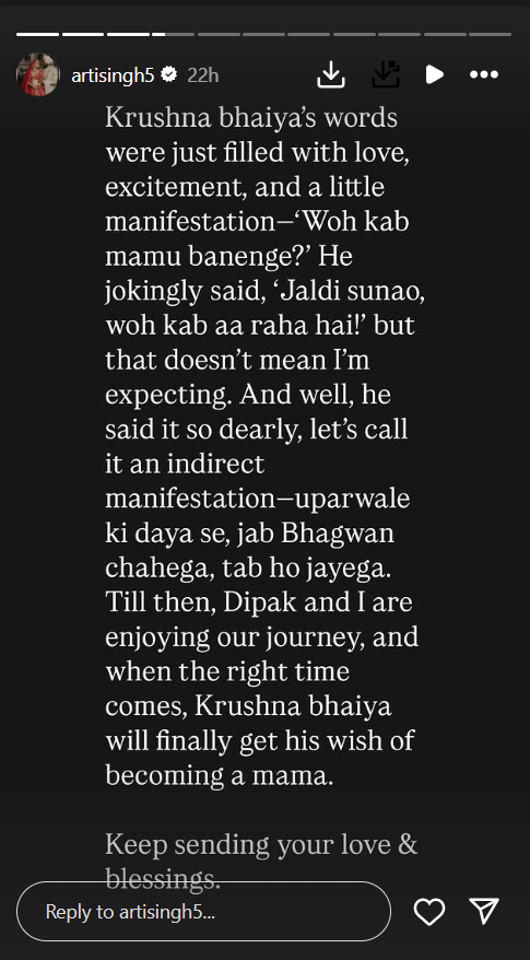 Arti Singh on pregnancy rumours