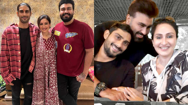 Juuhi Babbar poses with Aarya and Prateik