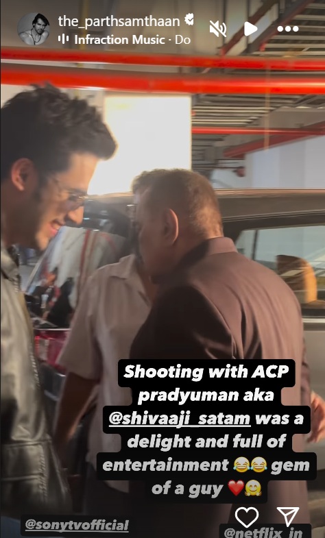 Parth Samathaan Shares Video Shhoting With Shivaji Satham In CID