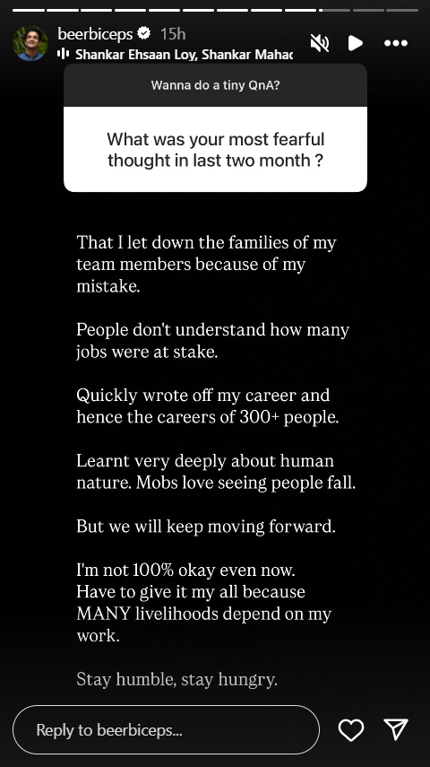 Ranveer Allahbadia Instagram Story