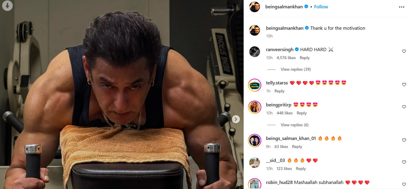 Ranveer Singh reagira dok Salman Khan savija mišiće u najnovijem mjestu teretane