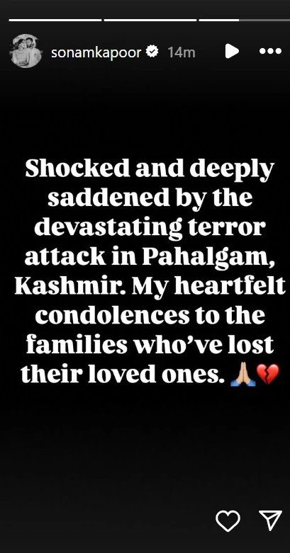Sonam Kapoor On Pahalgam Terror Attack