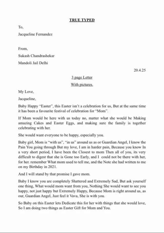 Sukesh Chandrashekhar Mourns Jacqueline's Mother's Death