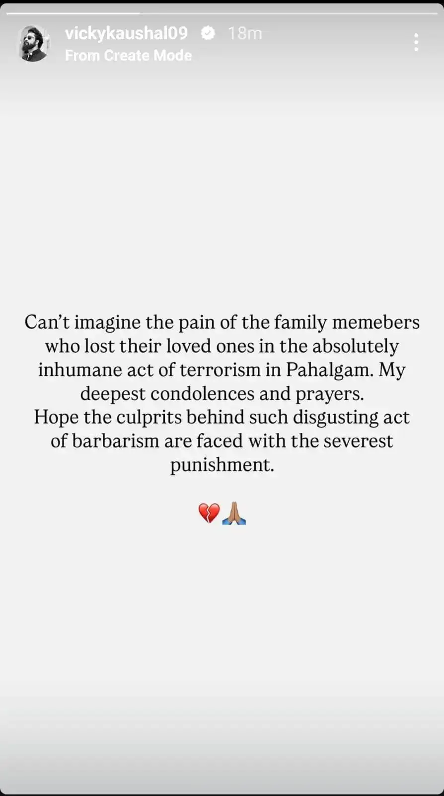 Vicky Kaushal On Pahalgam Terror Attack