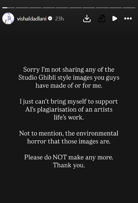 Vishal Dadlani on Ghibli trend