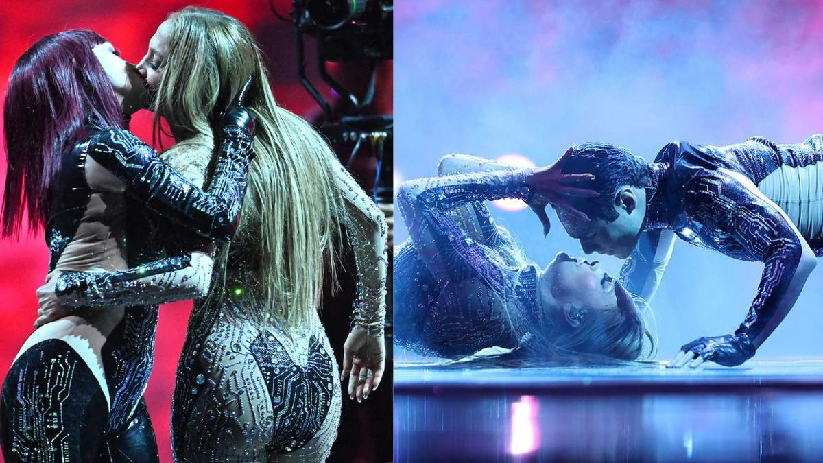 Jennifer Lopez KISSES Stage Dancers During Opening Performance At An Award Show