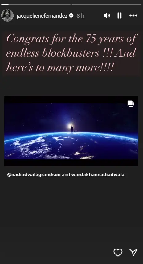 Jacqueline Fernandez Celebrate 75 Years Of Nadiadwala Grandson Entertainment