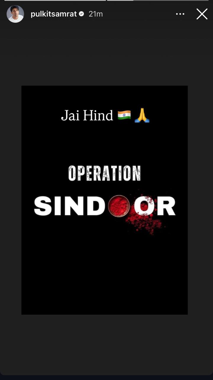 Pulkit Samrat  reacts to Operation Sindoor