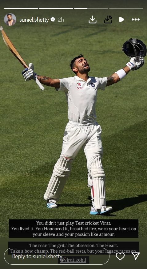 Suniel Shetty lauds Virat Kohli