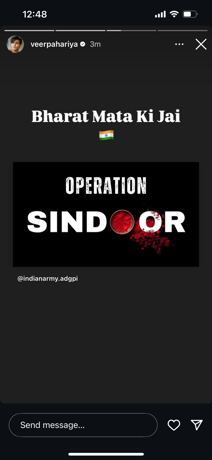 Veer Pahariya reacts to Operation Sindoor