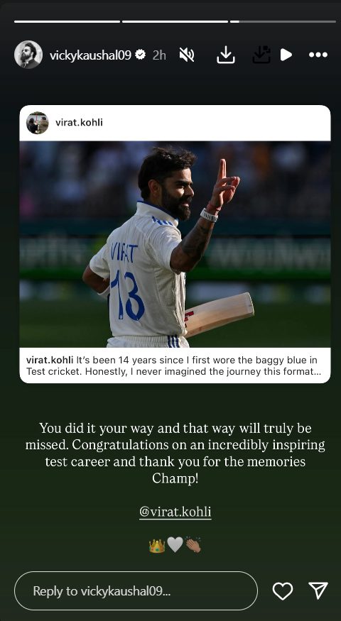 Vicky Kaushal on Virat Kohli retirement