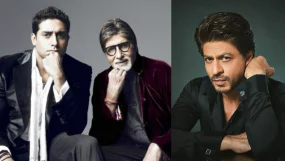 Amitabh Bachchan, Abhishek Bachchan and Shah Rukh Khan