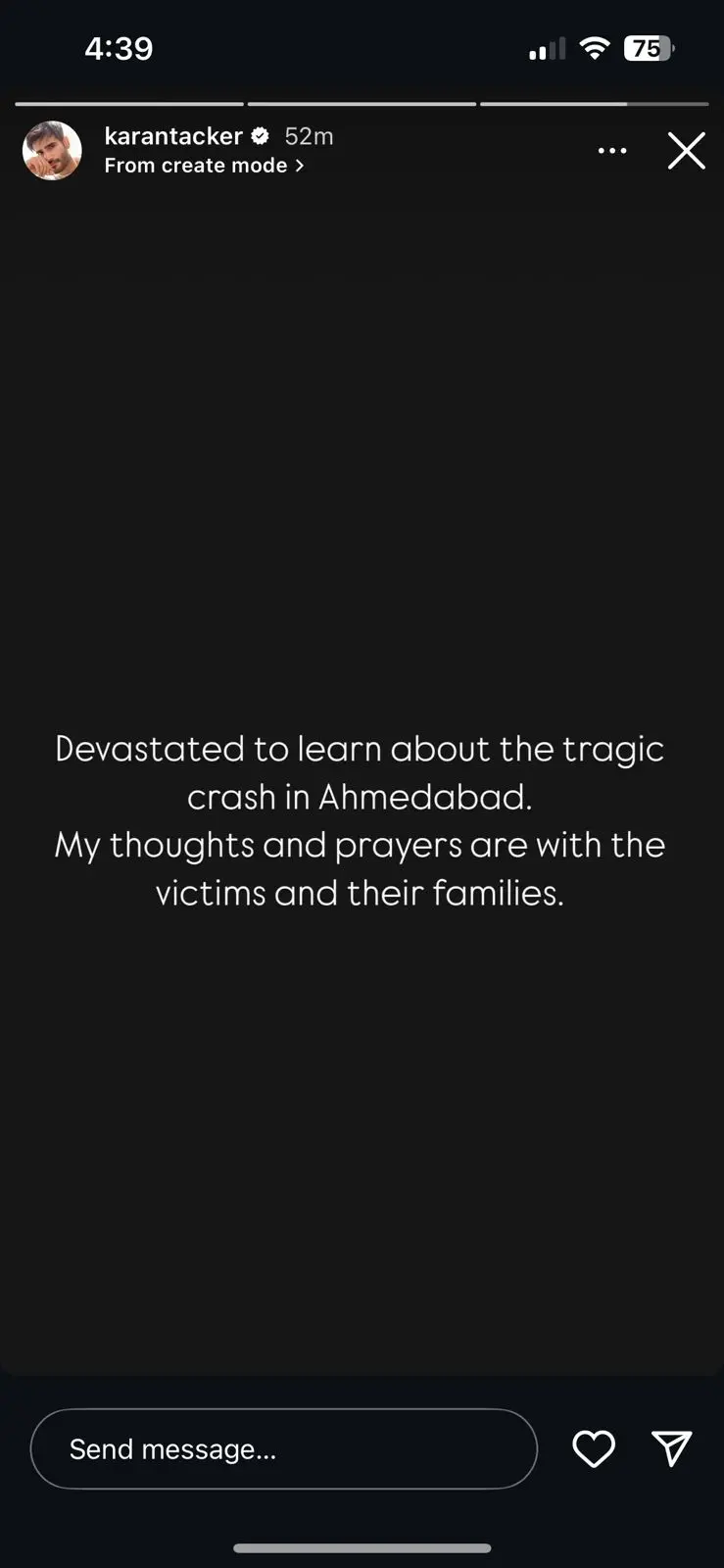 Karan Tacker On Ahmedabad Plane Crash