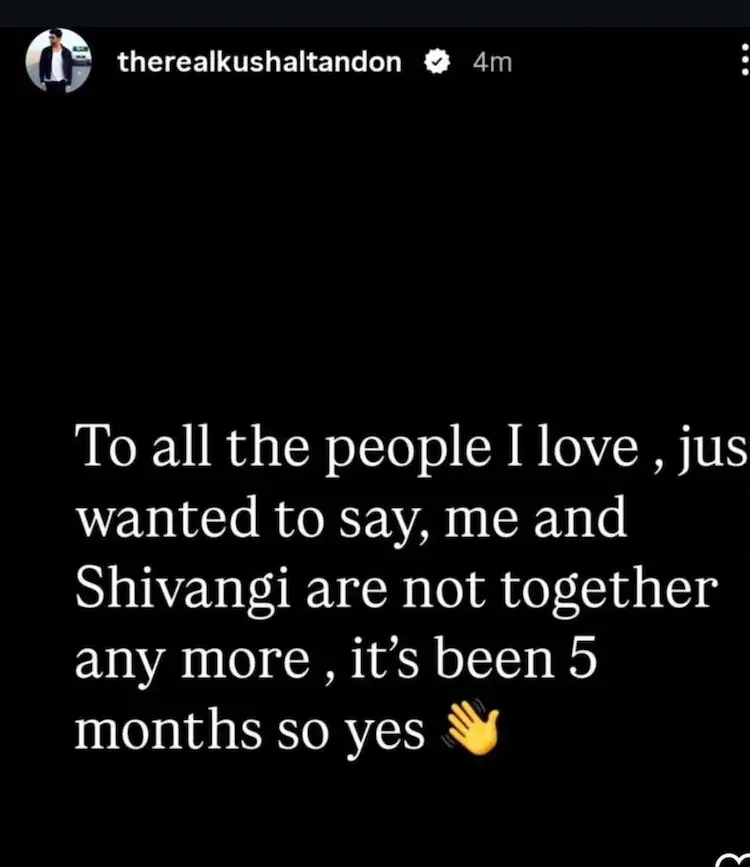 Khushal Tandon Instagram Story