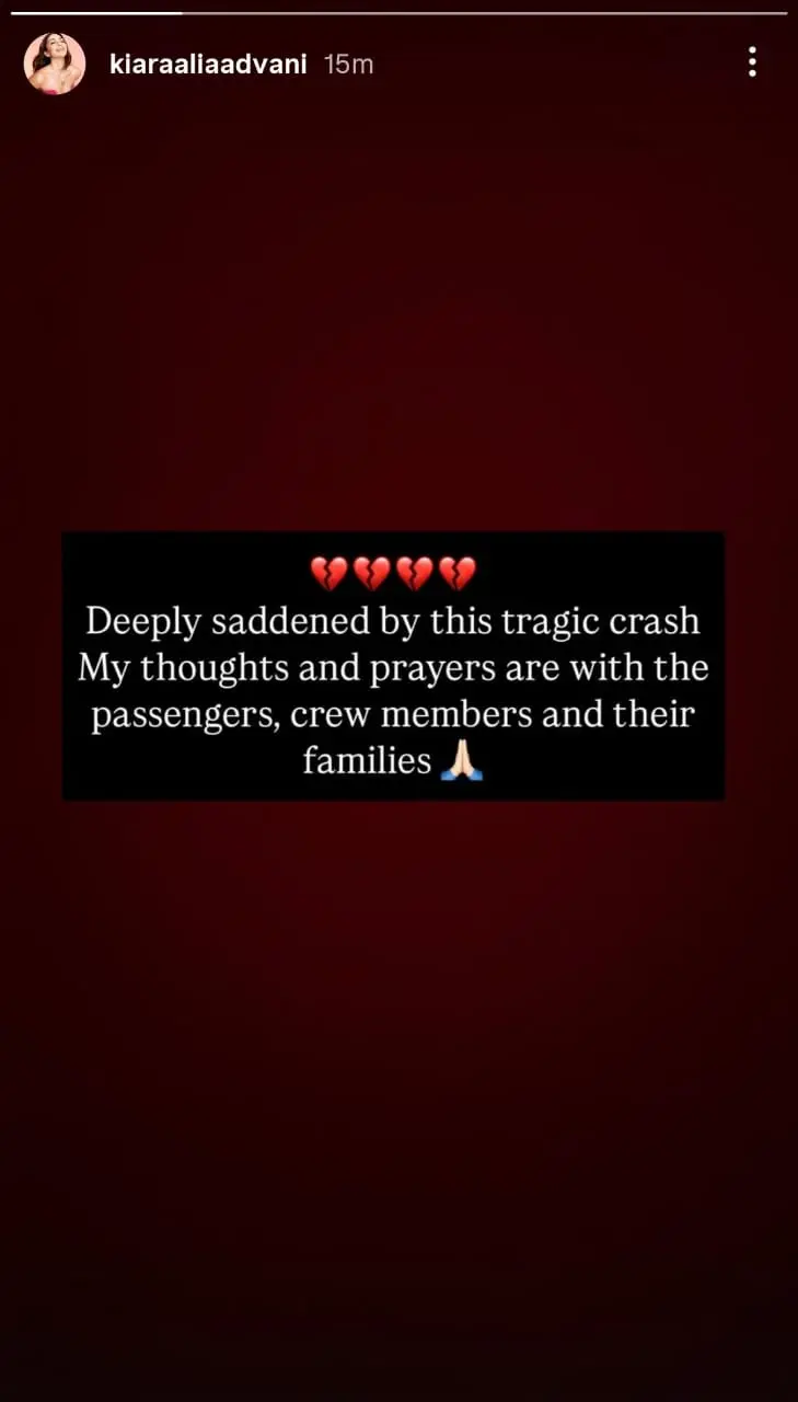 Kiara Advani On Ahmedabad Plane Crash