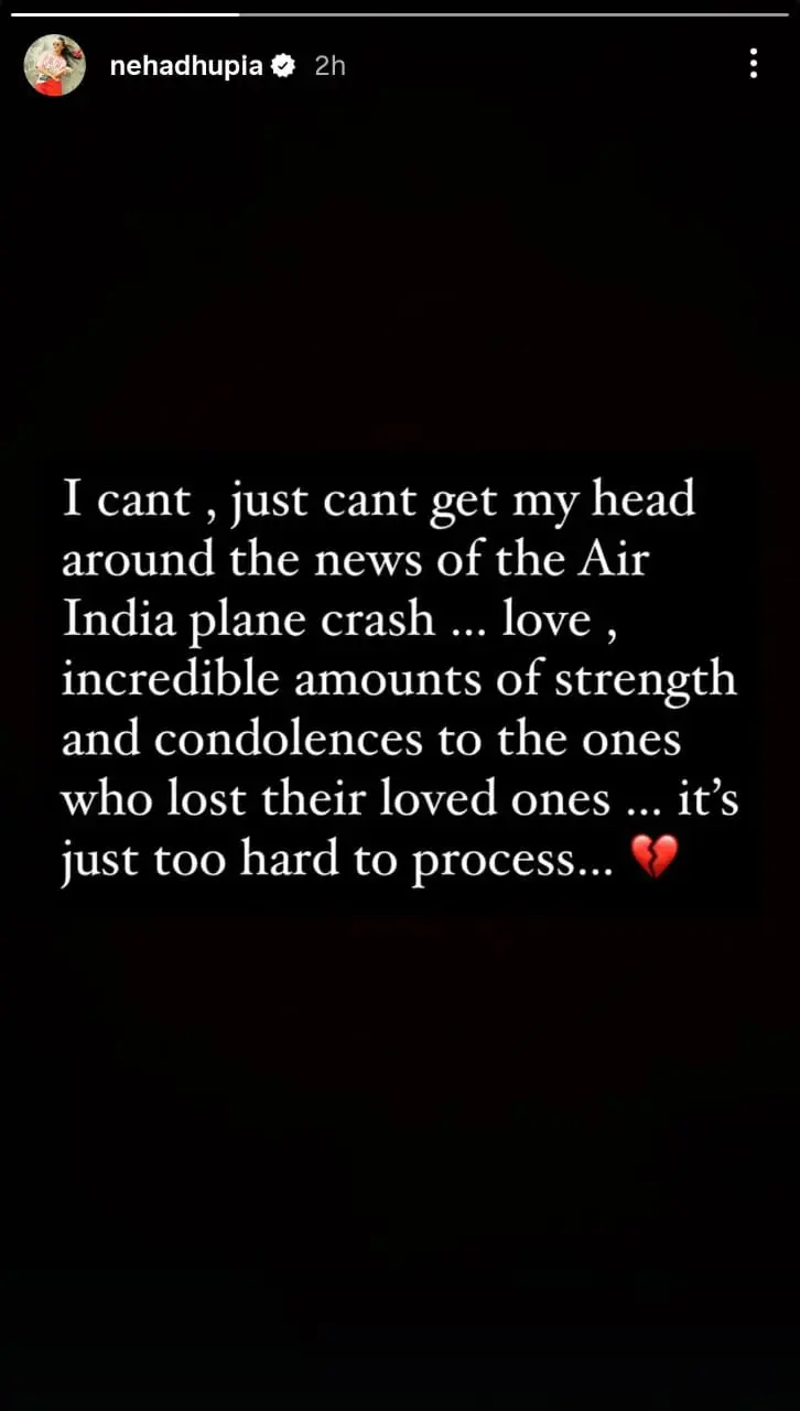 Neha Dhupia On Ahmedabad Plane Crash