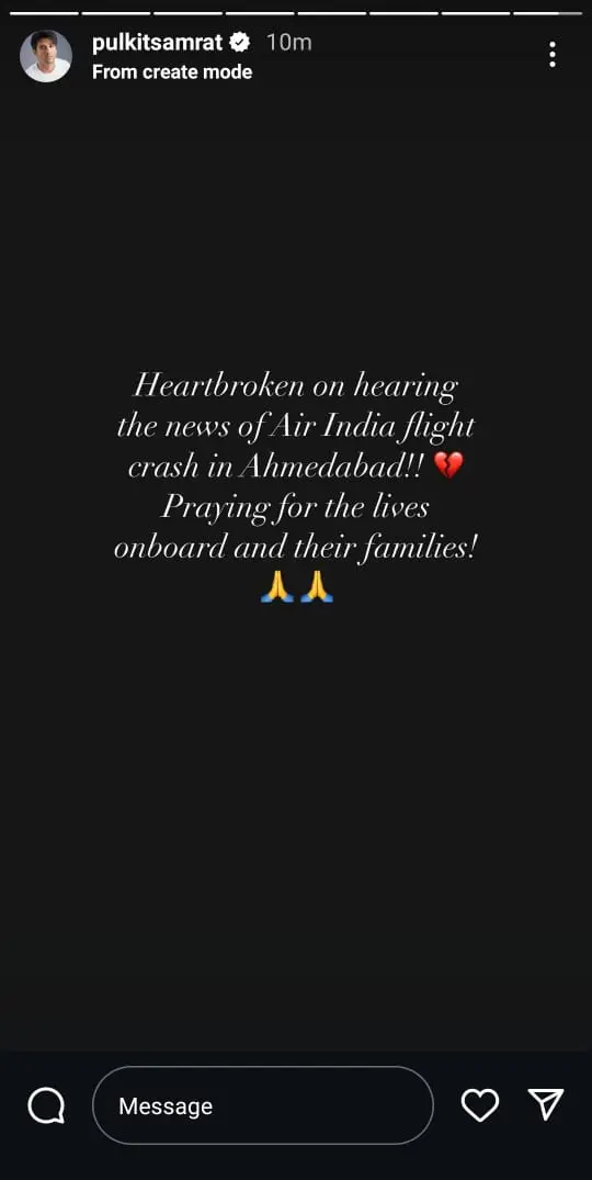 Pulkit Samrat On Ahmedabad Plane Crash