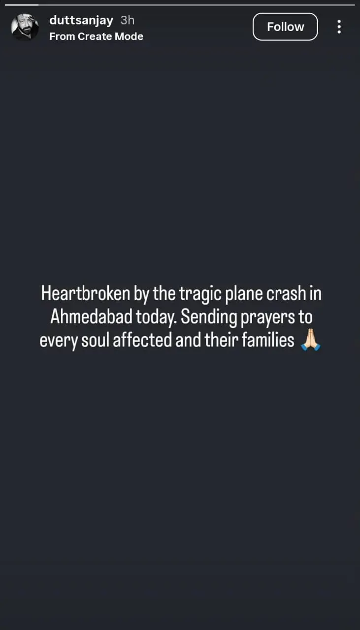 Sanjay Dutt On Ahmedabad Plane Crash