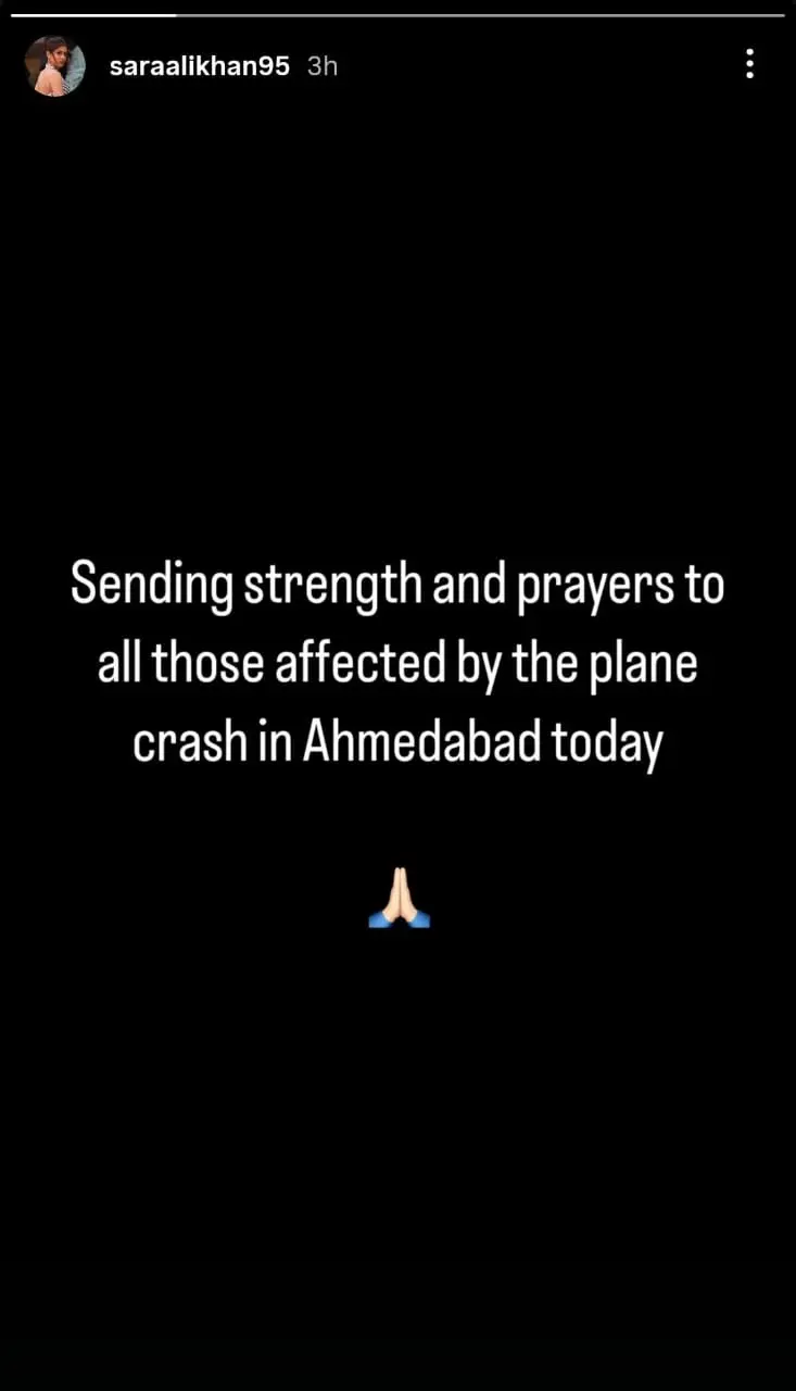 Sara Ali Khan On Ahmedabad Plane Crash