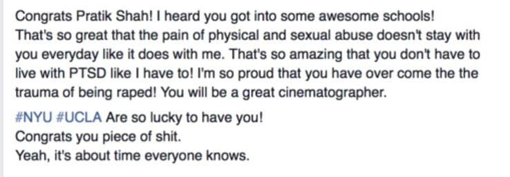 Screenshot from the 2015 Facebook post