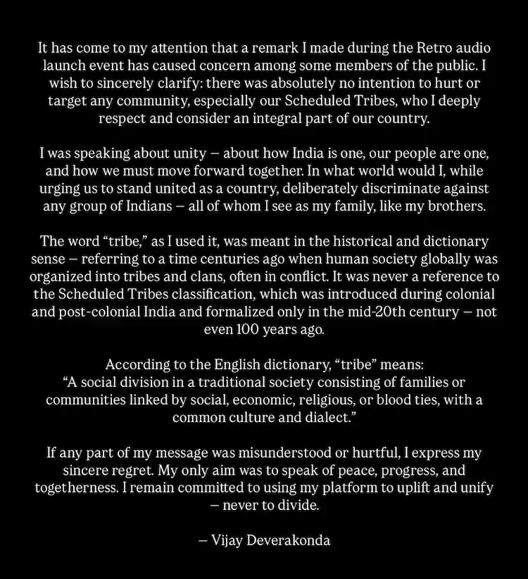 Vijay Deverakonda Instagram Story