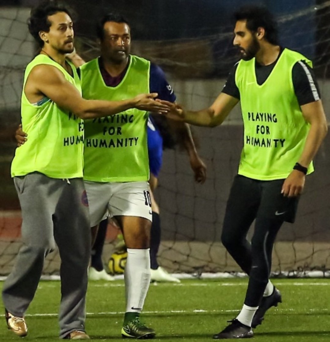 Ahan Shetty and Tiger Shroff playing