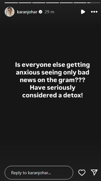 Karan Johar’s Instagram story