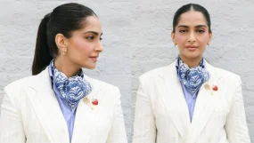 Sonam Kapoor Aces Her Stylish Look At Wimbledon In Blue Pantsuit