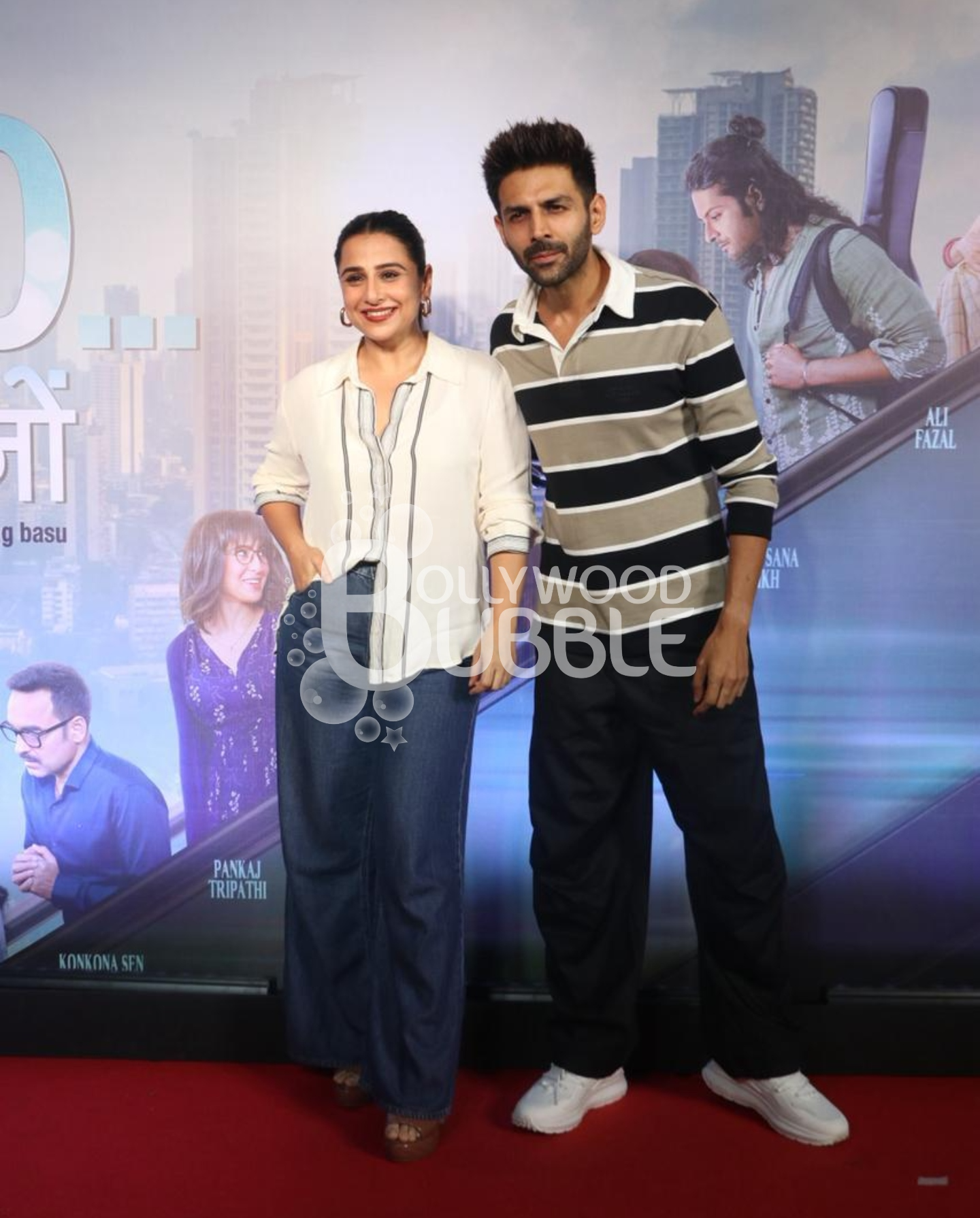 Vidya Balan and Kartik Aaryan at Metro…In Dino Screening