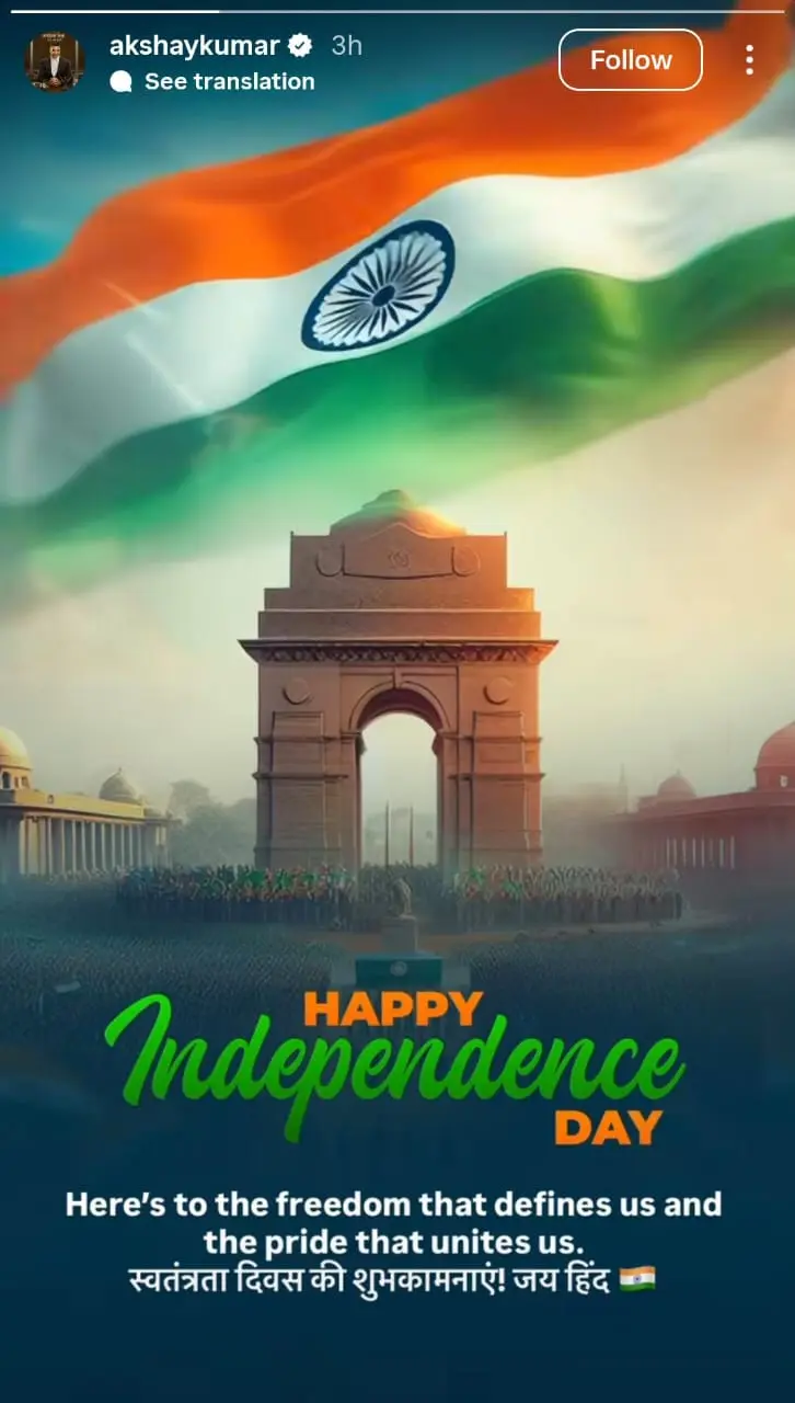 Akshay Kumar Independence Wish