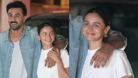 Alia Bhatt Blushes As Ranbir Kapoor Holds Her Close