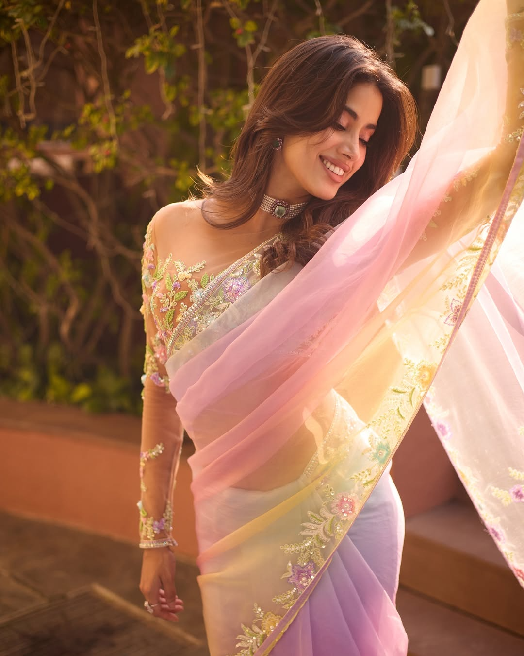 Janhvi Kapoor In Blush Ombre Romance