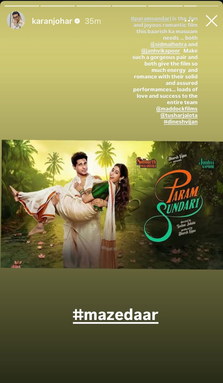 Kjo praises Param Sundari