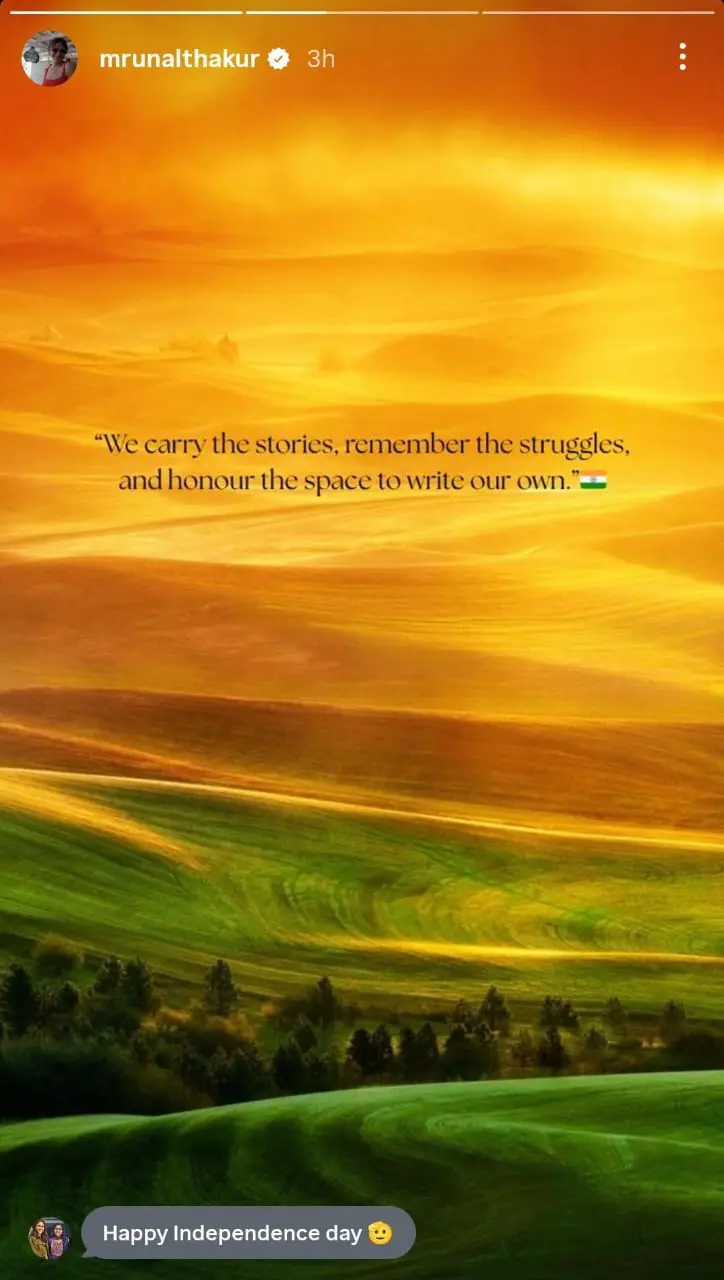 Mrunal Thakur Independence Wish