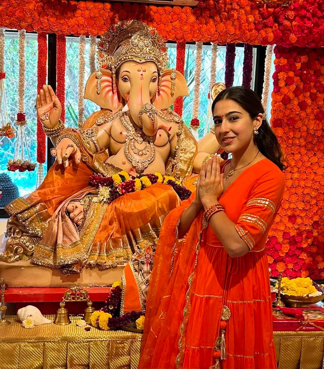 Sara Ali Khan celebrating Ganesh Chaturthi