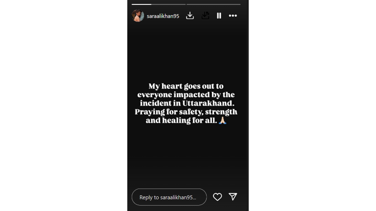 Sara Ali Khan on Uttarkashi cloudburst