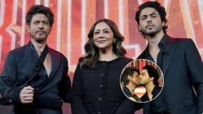 Shah Rukh Khan Kisses Son Aryan Khan On The Ba***ds Of Bollywood Preview; Shah Rukh Khan Kisses Son Aryan Khan On The Ba***ds Of Bollywood Preview;
