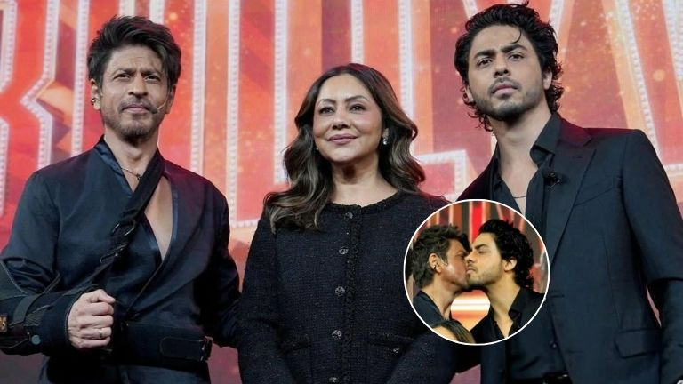 Shah Rukh Khan Kisses Son Aryan Khan On The Ba***ds Of Bollywood Preview; Shah Rukh Khan Kisses Son Aryan Khan On The Ba***ds Of Bollywood Preview;