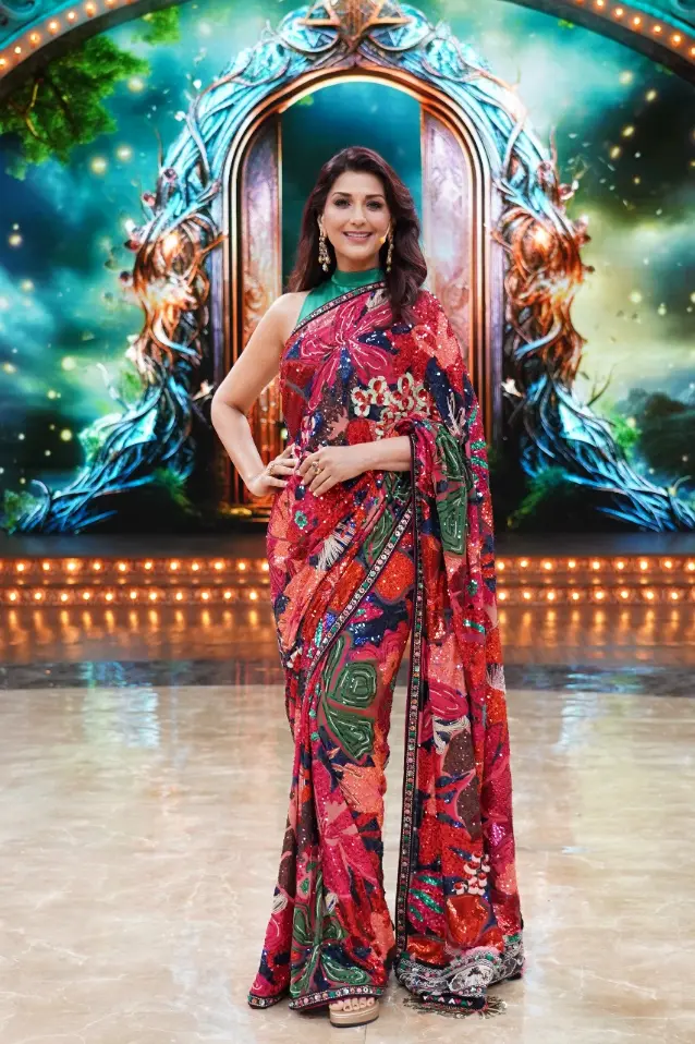 Sonali Bendre In A Kaleidoscopic Saree