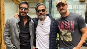 Suniel Shetty Reunites With Ajay Devgn In London