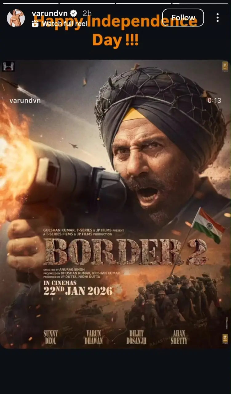 Varun Dhawan Independence Wish